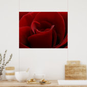 Single-Rote Rose drucken Poster (Küche)
