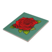 Single Rote Rose Fliese (Seite)