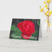 Single rote Rose Geburtstag Karte (Gelbe Blume)