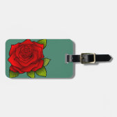 Single-Rote Rose Gepäckanhänger (Vorderseite horizontal)