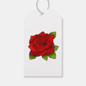 Single Rote Rose Geschenkanhänger (Vorderseite)