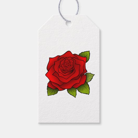 Single Rote Rose Geschenkanhänger (Vorderseite)