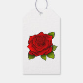 Single Rote Rose Geschenkanhänger (Rückseite)