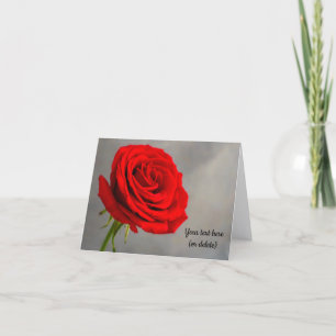Single Rote Rose Grußkarte Karte