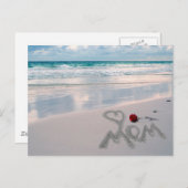 Single Rote Rose, ich Liebe Sie, Mama Postkarte (Vorne/Hinten)