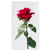 Single rote Rose Kleine Geschenktüte (Rückseite)