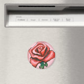 Single Rote Rose Magnet (In Situ (Geschirrspüler))