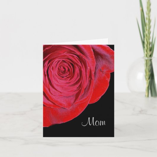 Single Rote Rose Mama Card Karte (Vorderseite)