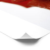 Single-Rote Rose mit Taubstropfen Fotodruck (Ecke)