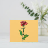 Single Rote Rose Postkarte (Stehend Vorderseite)