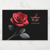 Single Rote Rose- Schaumweinetikett (Einzelnes Label)