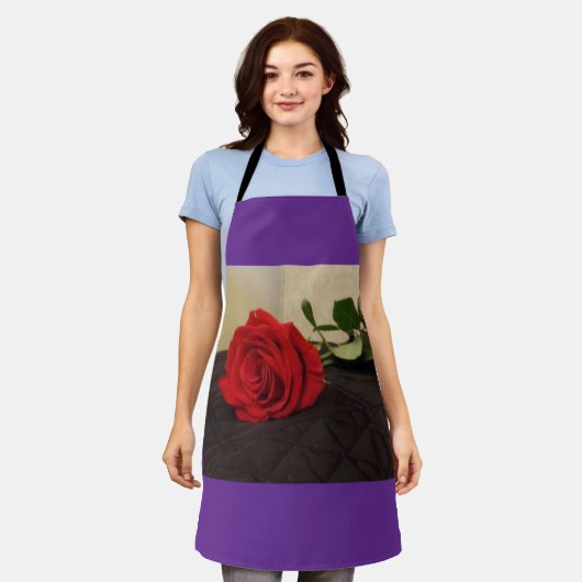 Single Rote Rose Schürze (Getragen)