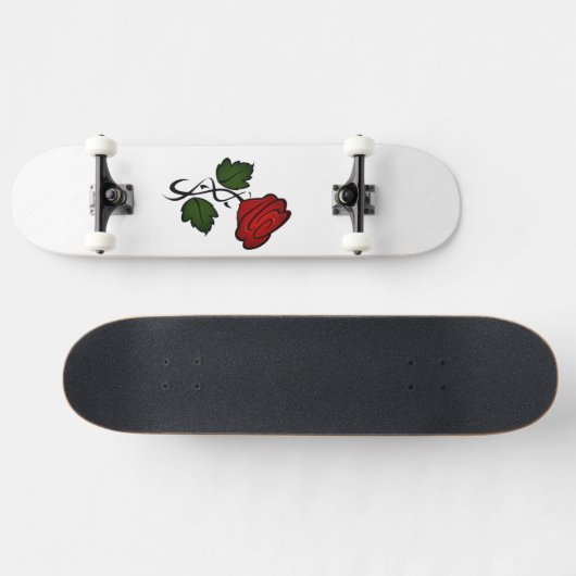 Single Rote Rose Skateboard (Horizontal)