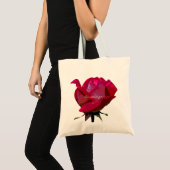 Single rote Rose Tragetasche (Vorderseite (Produkt))