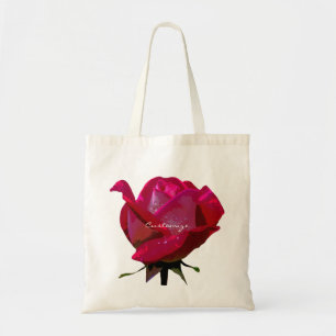 Single rote Rose Tragetasche