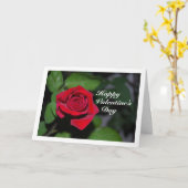 Single Rote Rose und grüne Blätter Karte (Gelbe Blume)