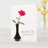 Single rote Rose Valentine Karte (Gelbe Blume)