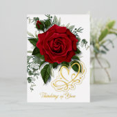 Single Rote Rose Valentinstag Folien Feiertagskarte (Stehend vorne)