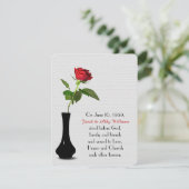 Single rote Rose Verlängerung des Eheschließes Einladung (Stehend Vorderseite)