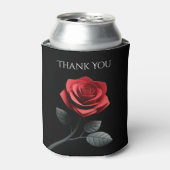 Single Rote Rose Vielen Dank Dosenkühler (Kanne Vorderseite)