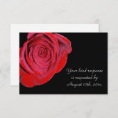Single Rote Rose Wedding RSVP Card (Vorne/Hinten)