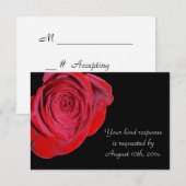Single Rote Rose Wedding RSVP Card Karte (Vorne/Hinten)