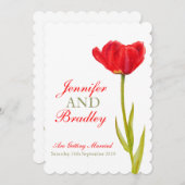 Single Rote Tulpenkunst Einladung (Vorne/Hinten)