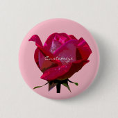 Single Rote Valentin Rose Button (Vorderseite)