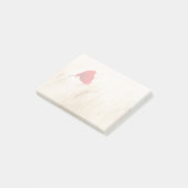 Single Roter Mohn auf einem grasbewachsenen Feld Post-it Klebezettel (angewinkelt)