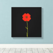 Single Roter Mohn Blume auf der Leinwand (Insitu (Holzboden))