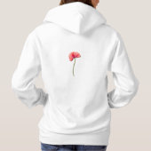 Single Roter Mohn Blume Hoodie (Rückseite)