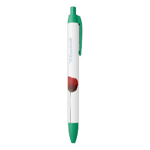Single-roter Mohnblumen-Blumen-Namen-Stift Kugelschreiber