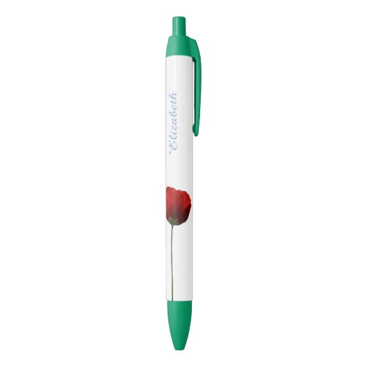 Single-roter Mohnblumen-Blumen-Namen-Stift Kugelschreiber (Unterseite (Vertikal))