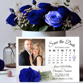 Single Royal Blue Rose Hochzeitstag & Foto Save The Date