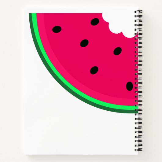Single saftig rote Wassermelone Scheibe mit Ihrem Notizblock (Rückseite)