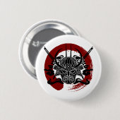 Single-Samurai Enso Blut-Kreis Button (Vorne & Hinten)