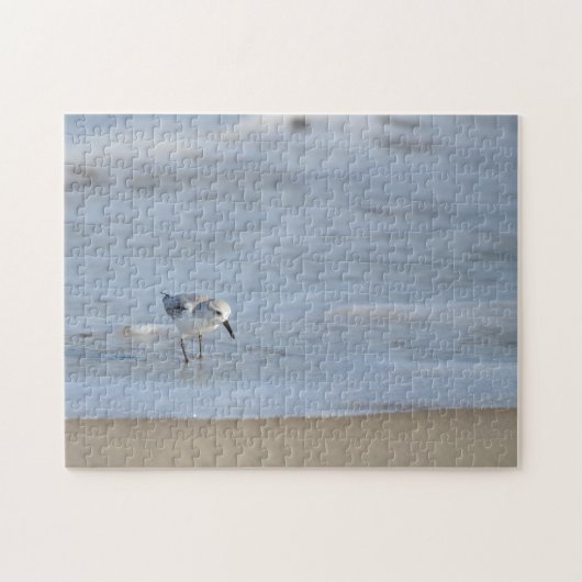 Single Sandpiper walking on beach Puzzle (Horizontal)