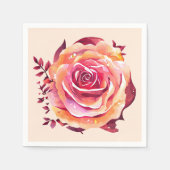 Single Schöne große rosa Rose Serviette (Vorderseite)