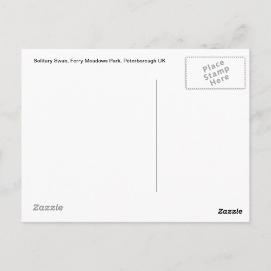 Single-Schwan-Postkarte Postkarte (Rückseite)