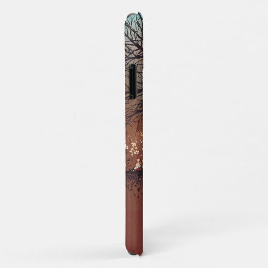 Single Schwarzer Baum auf Aquarellgrund Case-Mate iPhone Hülle (Hinten/Rechts)