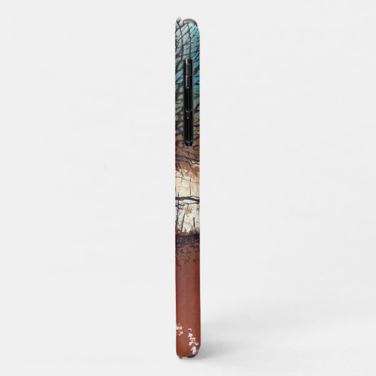 Single Schwarzer Baum auf Aquarellgrund Case-Mate iPhone Hülle (Hinten/Links)