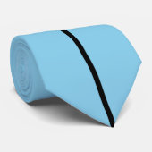 Single-schwarzer Streifen auf Himmel-Blau-Krawatte Krawatte (Gerollt)