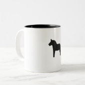 Single schwarzes Dala Pferd Zweifarbige Tasse (Vorderseite Links)