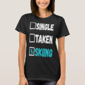 Single Skifahren Winterschneesport T-Shirt (Vorderseite)