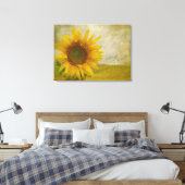 Single Sonnenblume auf Sonnenblumenweide Leinwanddruck (Insitu (Schlafzimmer))
