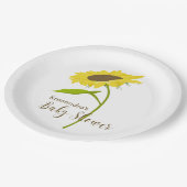 Single-Sonnenblume-Baby-Duschen-Teller Pappteller (Schrägansicht)