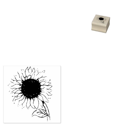 Single Sonnenblume Gummistempel (Stempel)
