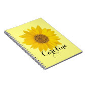 Single Sonnenblume mit Individuelle Name Notizblock (Rechte Seite)