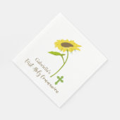 Single Sonnenblume mit Kreuzheiliger Kommune Serviette (Ecke)