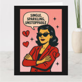 Single, Sparkling, Unstoppable Karte (Vorderseite)